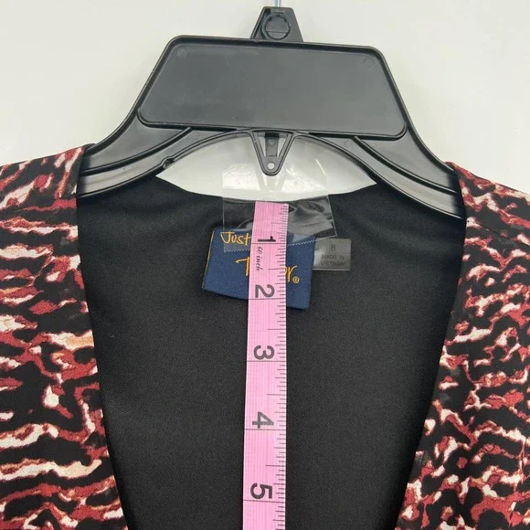 Just Taylor Women's Long Sleeve V-Neck Midi Dress Size 8 - Picture 6 of 9